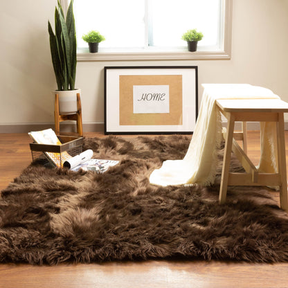 Silver Orchid Parrott Faux Fur Sheepskin Area Rug