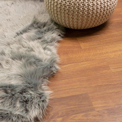 Silver Orchid Parrott Faux Fur Sheepskin Area Rug