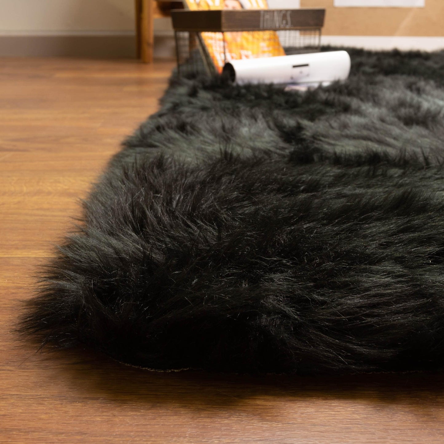 Silver Orchid Parrott Faux Fur Sheepskin Area Rug