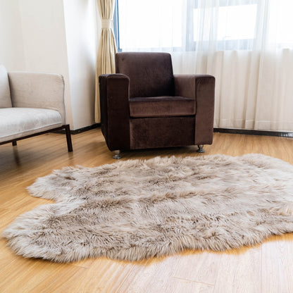 Silver Orchid Parrott Faux Fur Sheepskin Area Rug