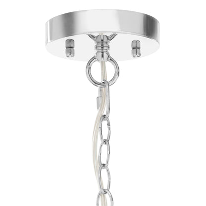 Silver Orchid Wallock Glass and Faceted Crystal Glass Jewels Plug-in and Hardwire Hanging Pendant