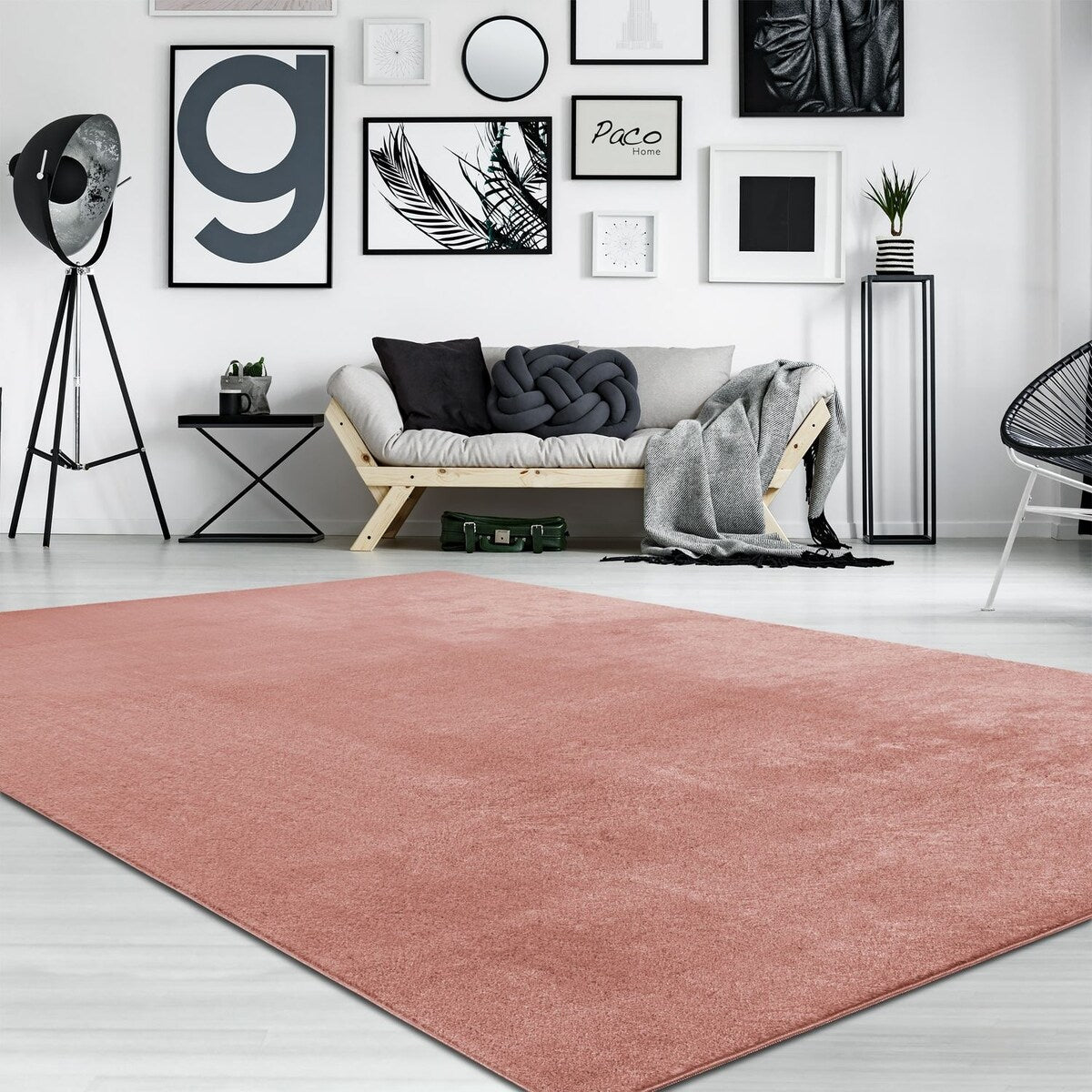 Soft Washable Area Rug with Anti-Slip Backing in solid Colors