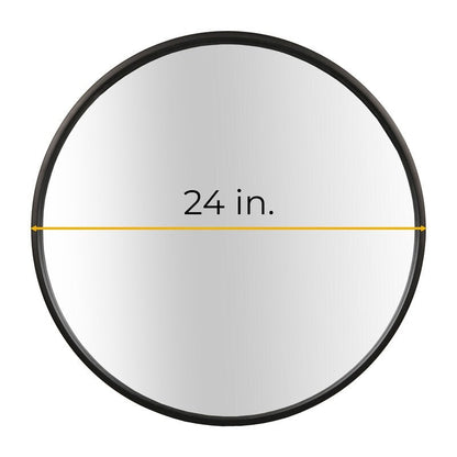 Classic Wooden Frame Farmhouse Round Wall Mirror