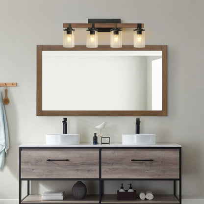 Starsky 2/3/4-Light Modern Farmhouse Dimmable Bathroom Glass Vanity Light with Clear Cylinder Shade
