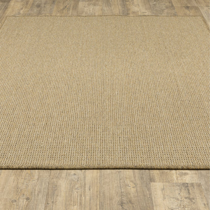 Style Haven Veranda Light Brown Solid Textured Indoor-Outdoor Area Rug