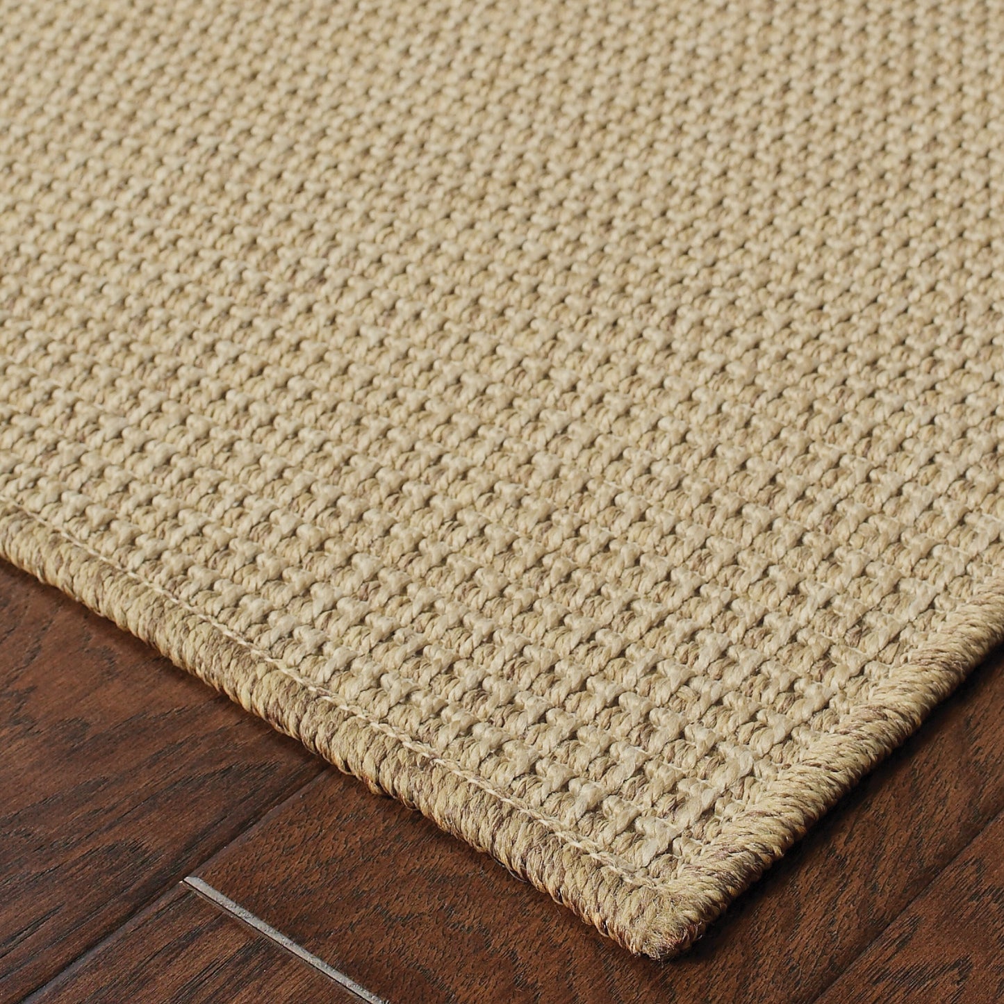 Style Haven Veranda Light Brown Solid Textured Indoor-Outdoor Area Rug