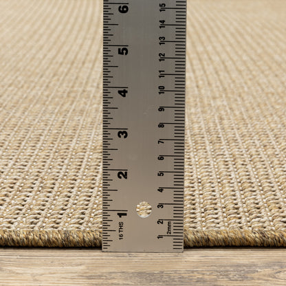 Style Haven Veranda Light Brown Solid Textured Indoor-Outdoor Area Rug