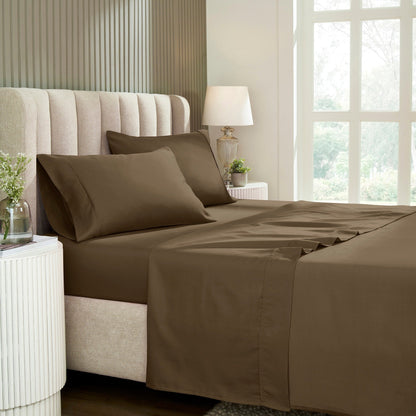 Superior Cotton Blend 1200 Thread Count Solid Deep Pocket Bed Sheet Set