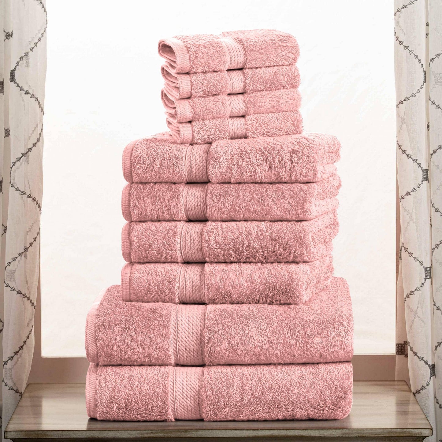 Superior Egyptian Cotton Pile Heavyweight 10-Piece Towel Set