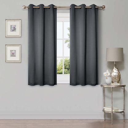 Superior Modern Solid Washable Room Darkening Blackout Curtains, Set of 2 Panels