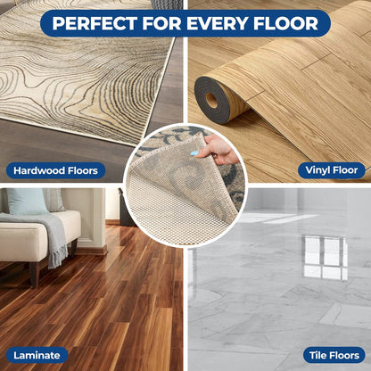 Superior Rio Reversible Non-Slip Grip Foam Mesh Indoor Area Rug Pad - Cream