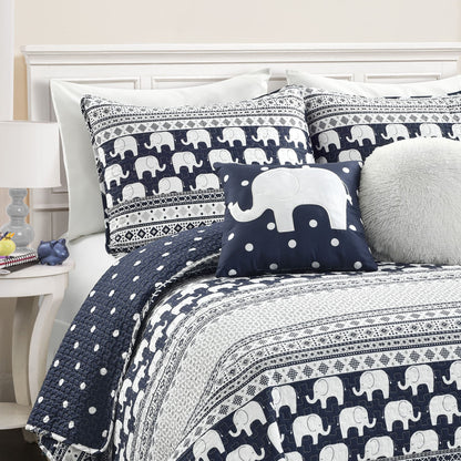Taylor & Olive Ever-Tru Elephant Stripe 5-piece Quilt Set