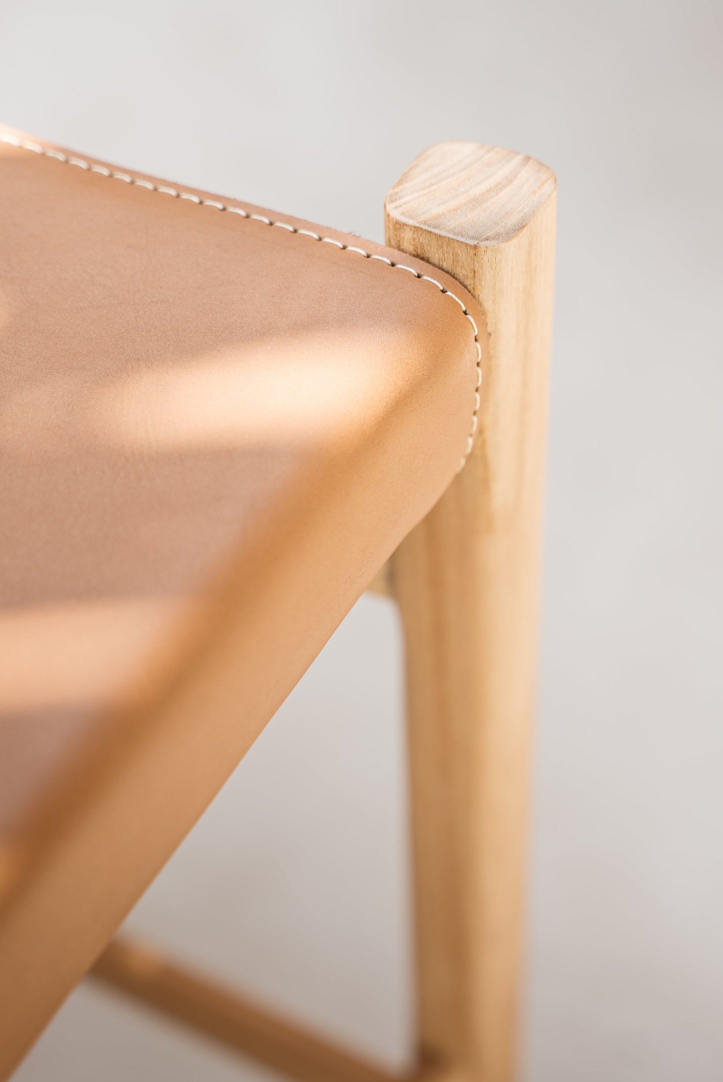 Sensa Teak and Leather Backless Counter Stool