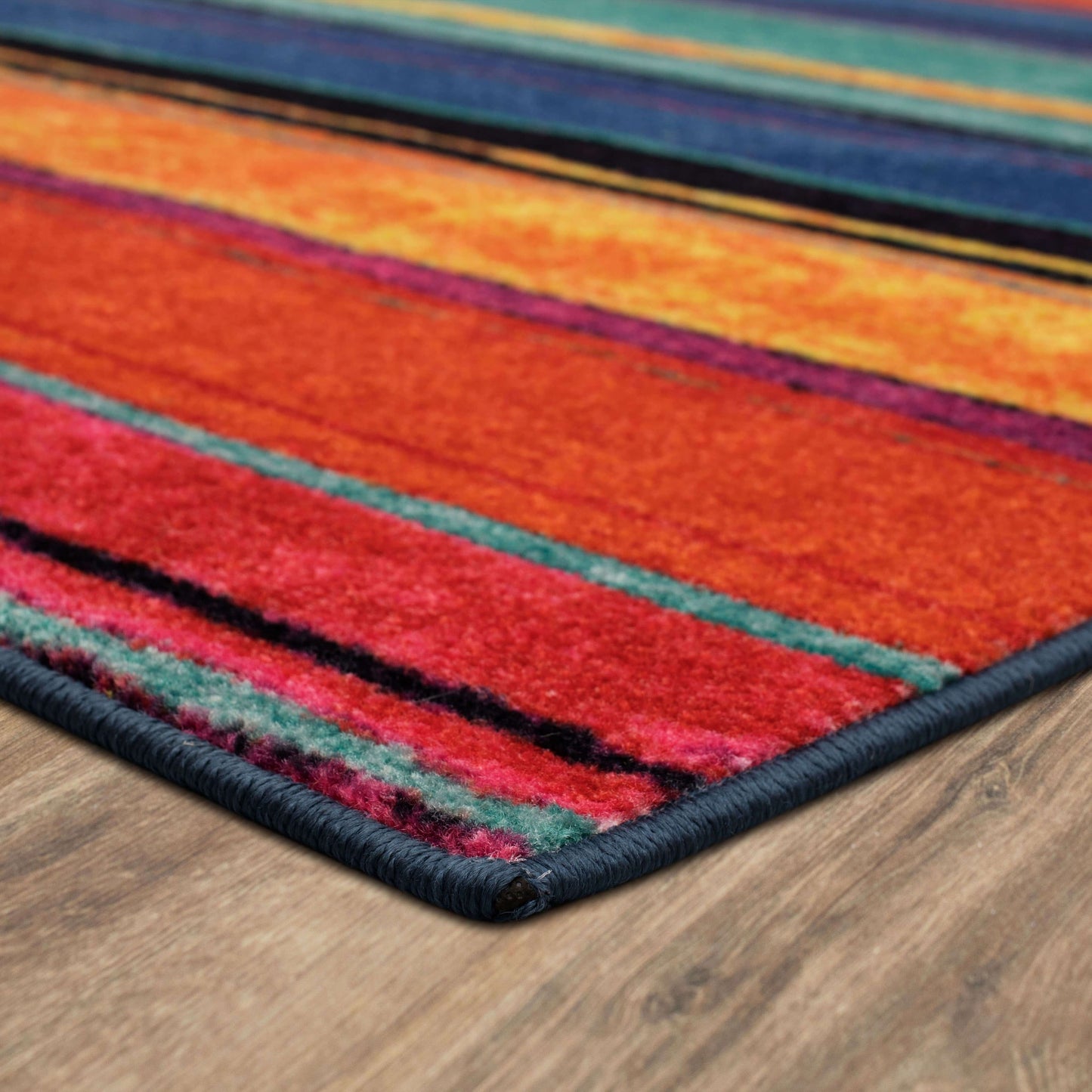 The Curated Nomad Sultan Multicolor Striped Boho Area Rug