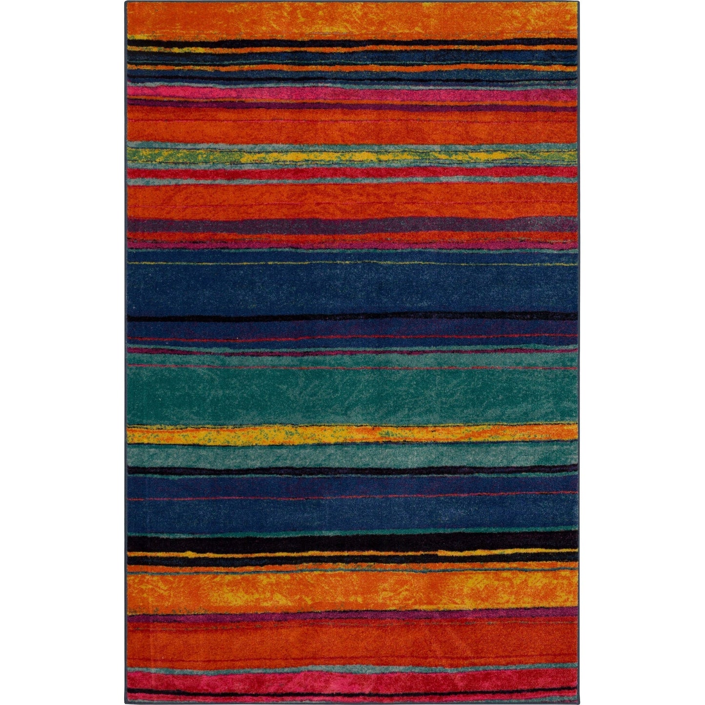 The Curated Nomad Sultan Multicolor Striped Boho Area Rug