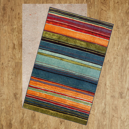 The Curated Nomad Sultan Multicolor Striped Boho Area Rug