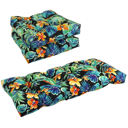 Tufted Indoor/Outdoor Settee Cushion Set (Set of 3) - 19 x 19/19 x 42