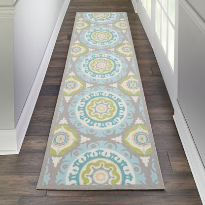 Waverly Sun N' Shade Indoor Outdoor Boho Medallion Area Rug