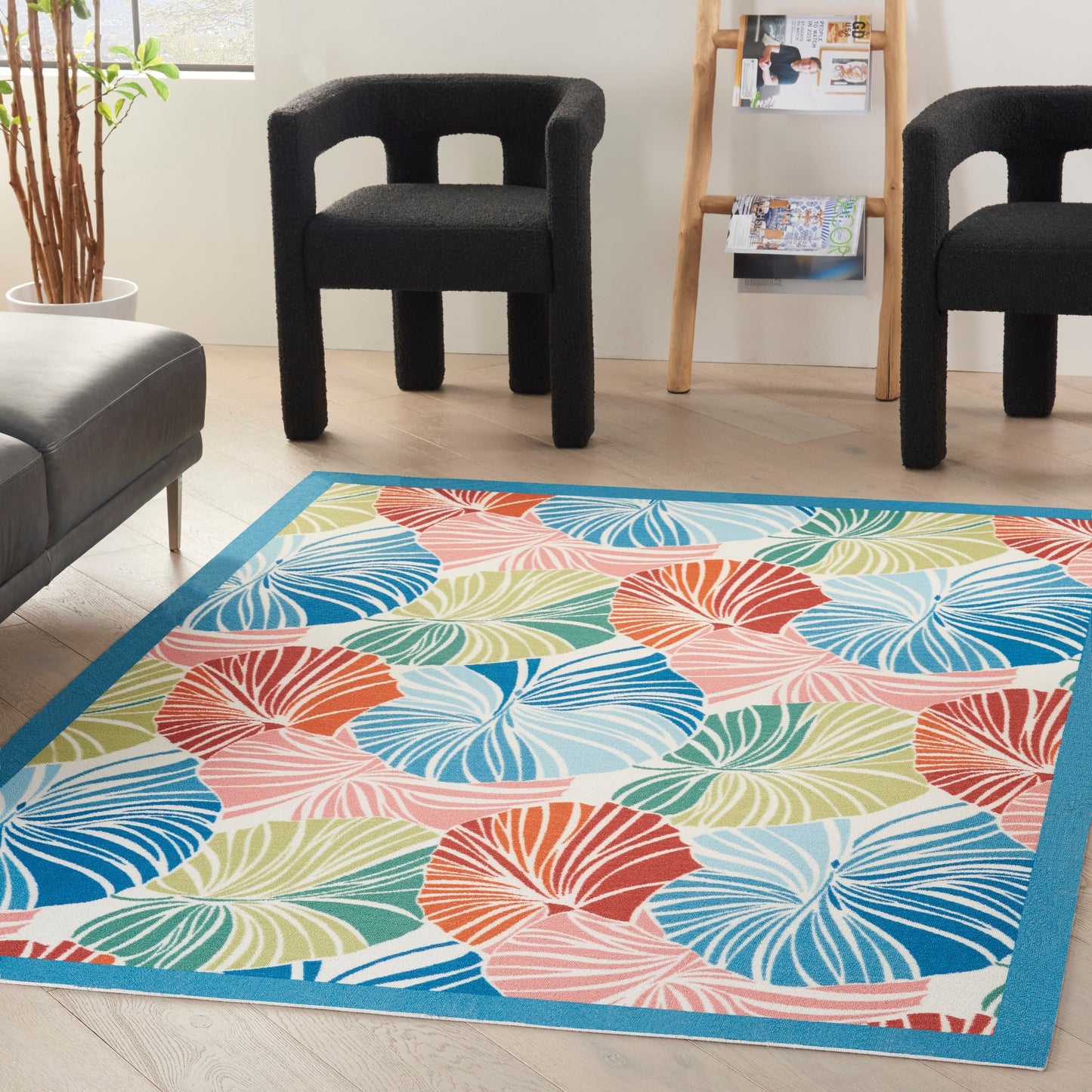 Waverly Sun N' Shade Modern Botanical Indoor/Outdoor Area Rug