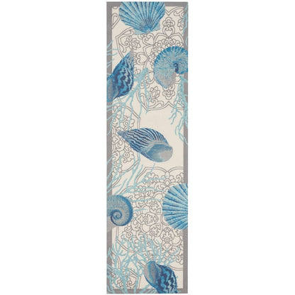 Waverly Sun & Shade Shore Thing Tropical Sea Shell Floral Indoor Outdoor Area Rug