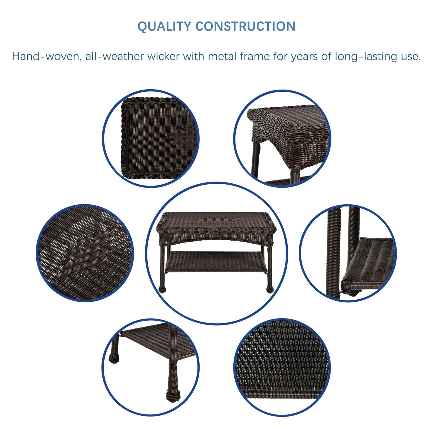 Wicker Patio 4-piece Conversation Set