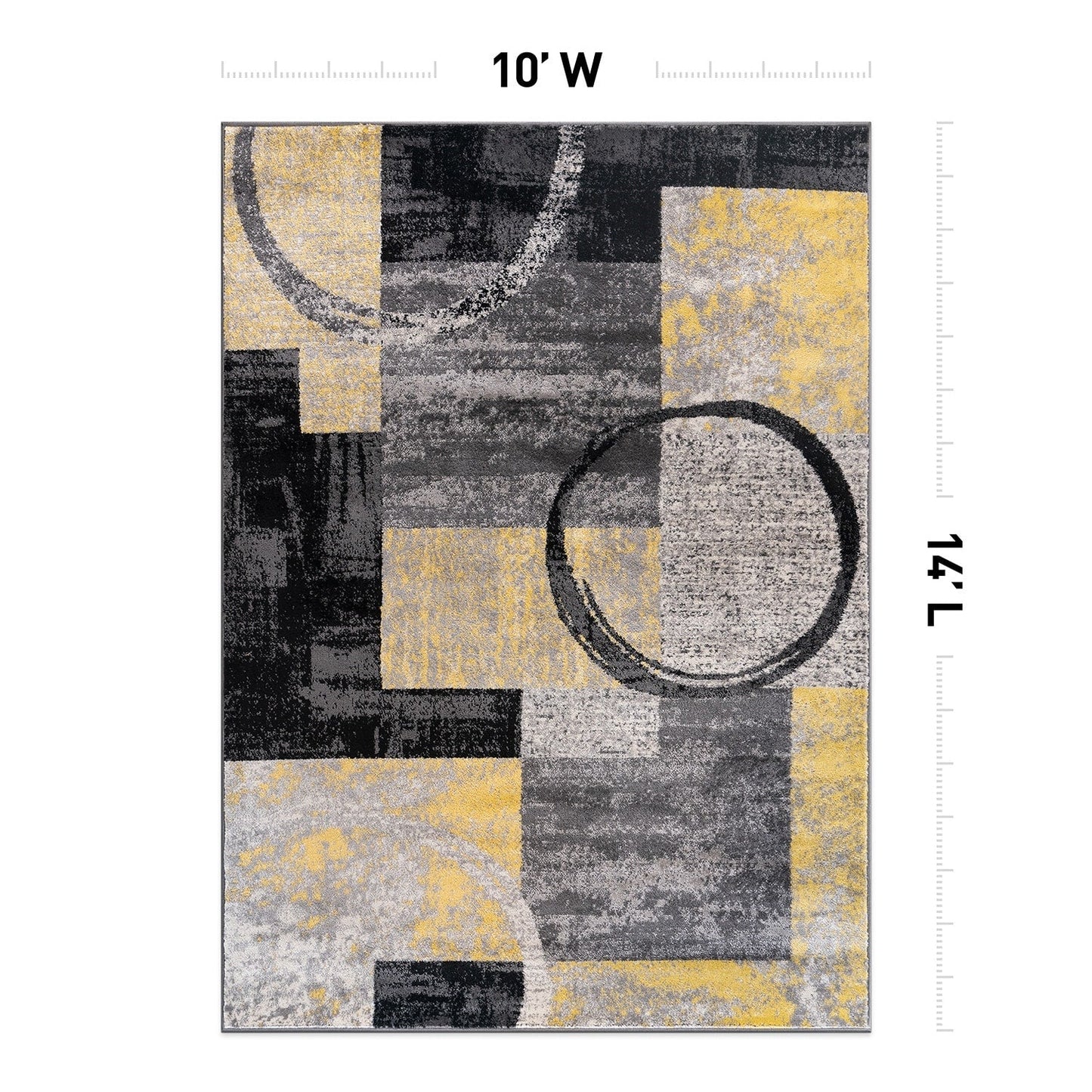 World Rug Gallery Abstract Polypropylene Machine-Made Circle Area Rug