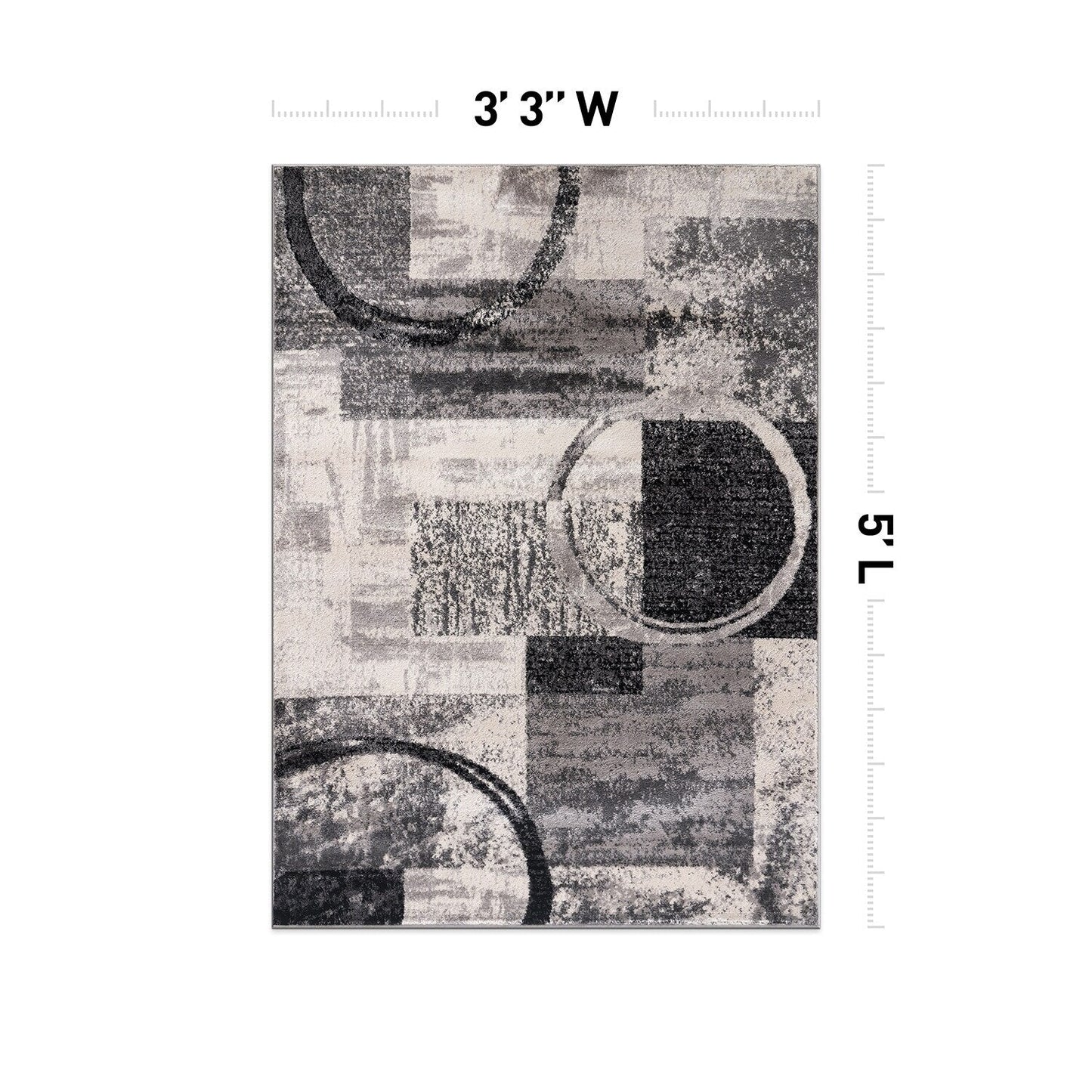 World Rug Gallery Abstract Polypropylene Machine-Made Circle Area Rug