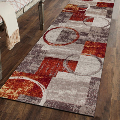 World Rug Gallery Abstract Polypropylene Machine-Made Circle Area Rug