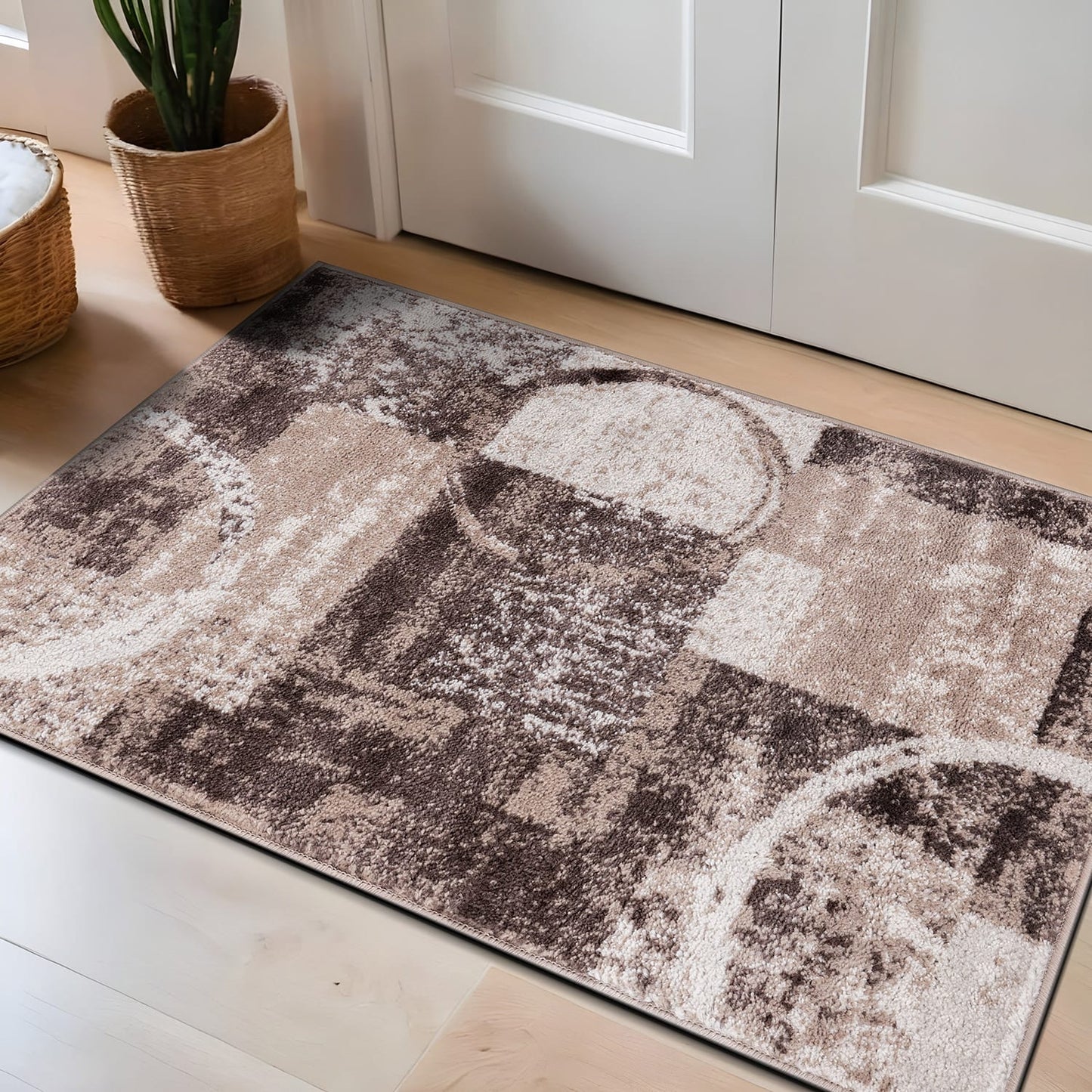 World Rug Gallery Abstract Polypropylene Machine-Made Circle Area Rug