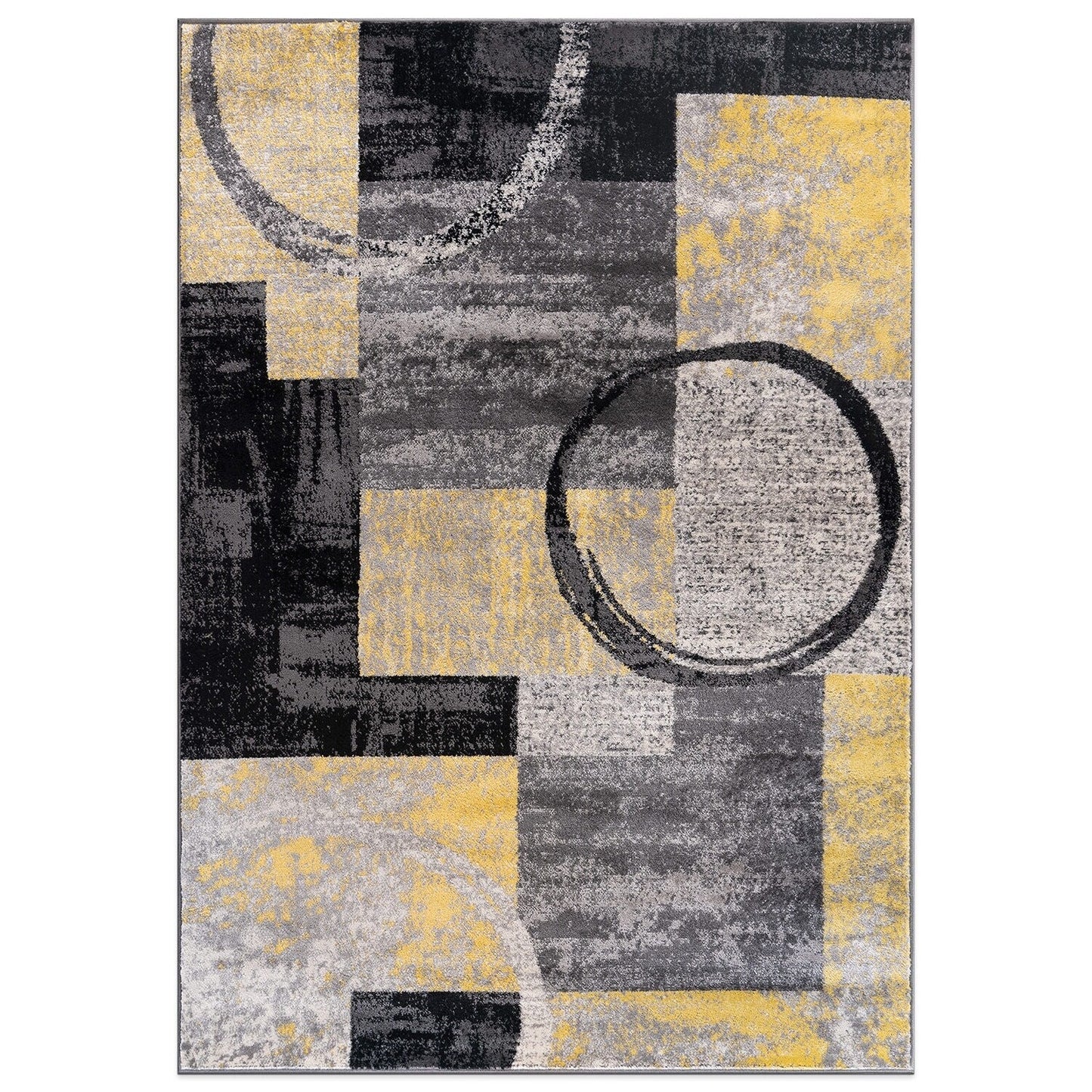 World Rug Gallery Abstract Polypropylene Machine-Made Circle Area Rug