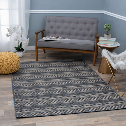 World Rug Gallery Bohemian Geometric Stripe Indoor/Outdoor Area Rug