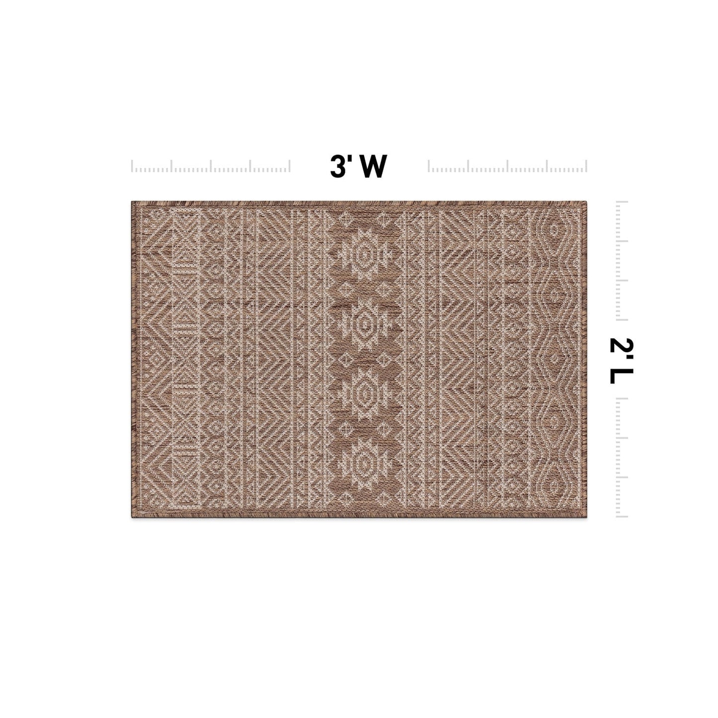 World Rug Gallery Distressed Geometric Bohemian Textured Flat Weave Indoor/Outdoor Area Rug