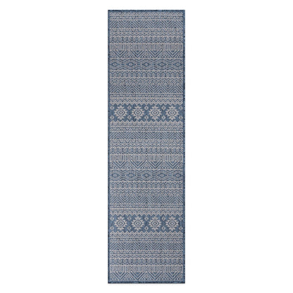 World Rug Gallery Distressed Geometric Bohemian Textured Flat Weave Indoor/Outdoor Area Rug