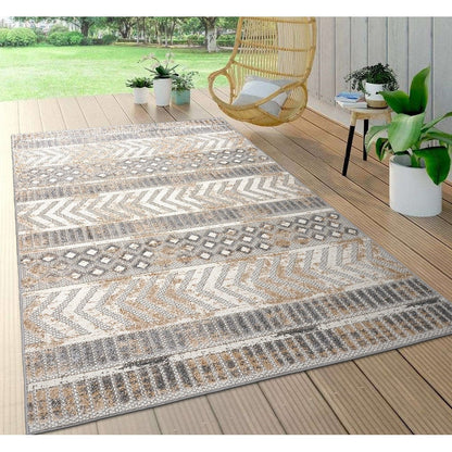 World Rug Gallery Distressed Geometric Indoor/Outdoor Area Rug