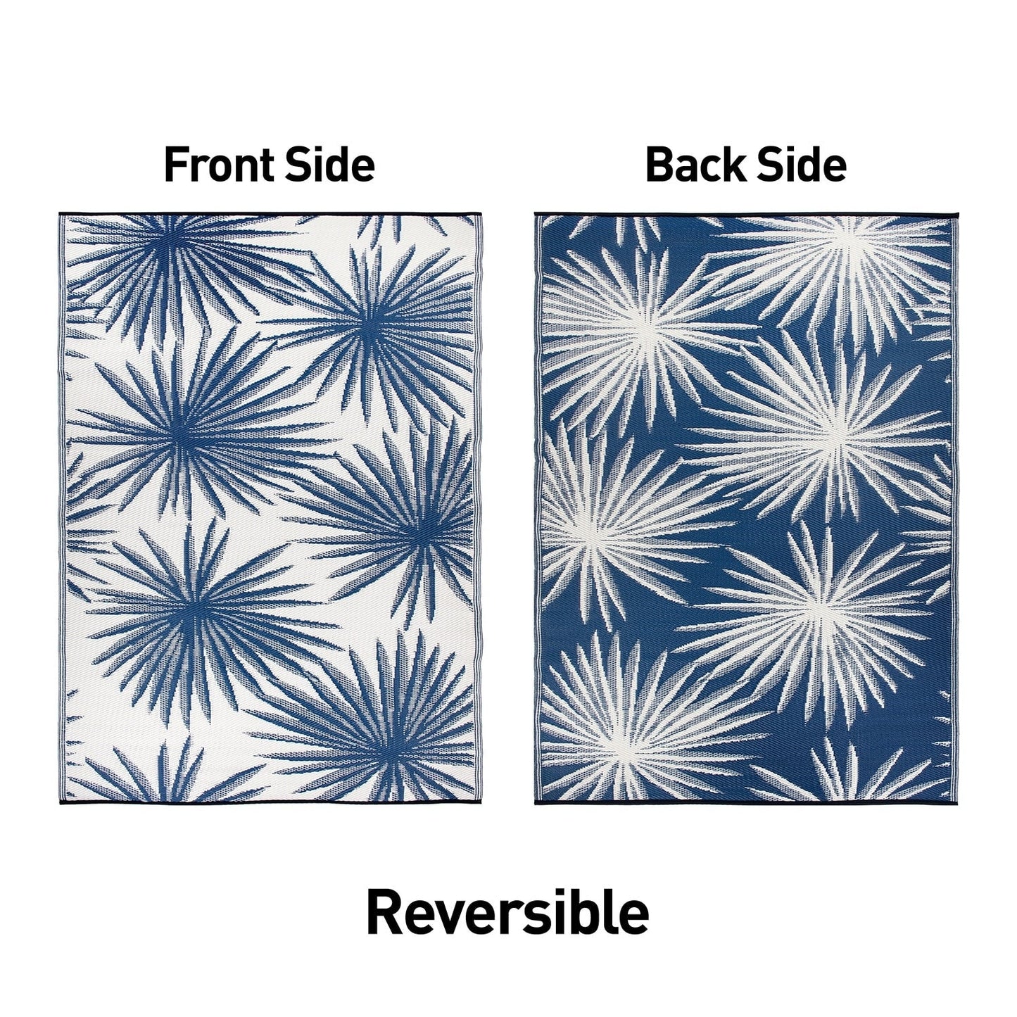 World Rug Gallery Floral Tropical Reversible Recycled Plastic Outdoor Rugs