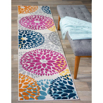 World Rug Gallery Modern Floral Circles Area Rug