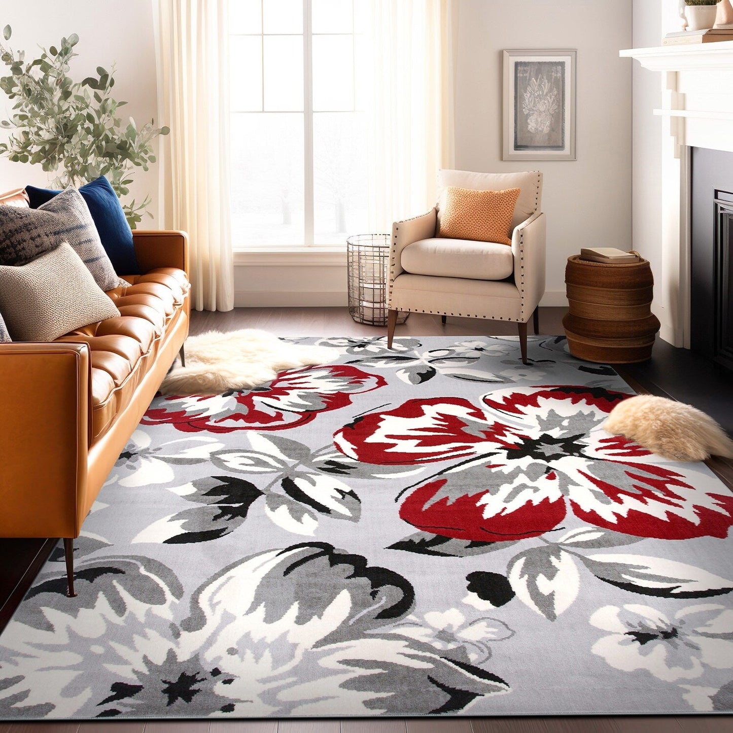 World Rug Gallery Modern Floral Design Area Rug