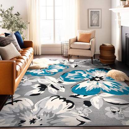 World Rug Gallery Modern Floral Design Area Rug