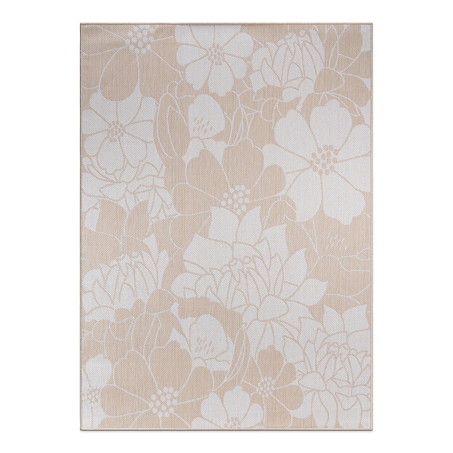 World Rug Gallery Modern Floral Flowers Textured Flat Weave Indoor/Outdoor Area Rug