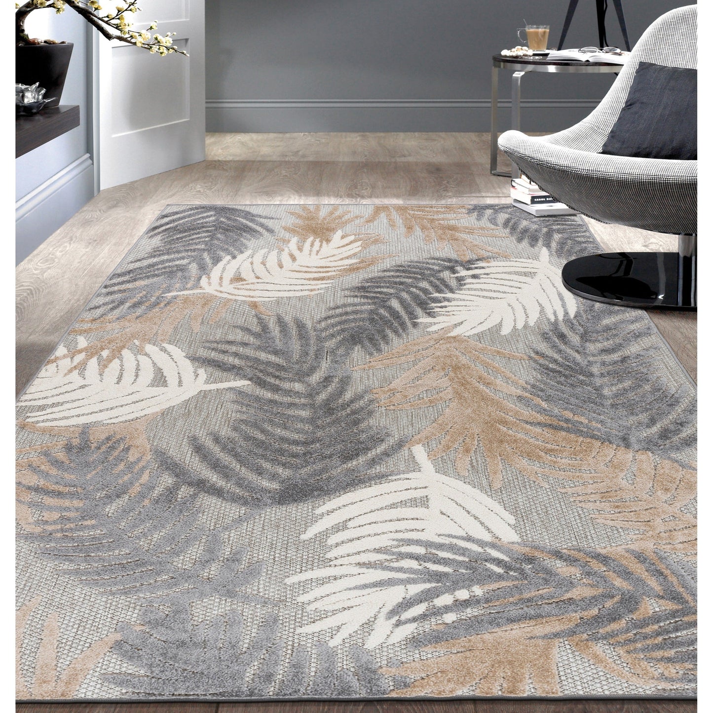 World Rug Gallery Tropical Floral Modern Indoor/Outdoor Area Rug