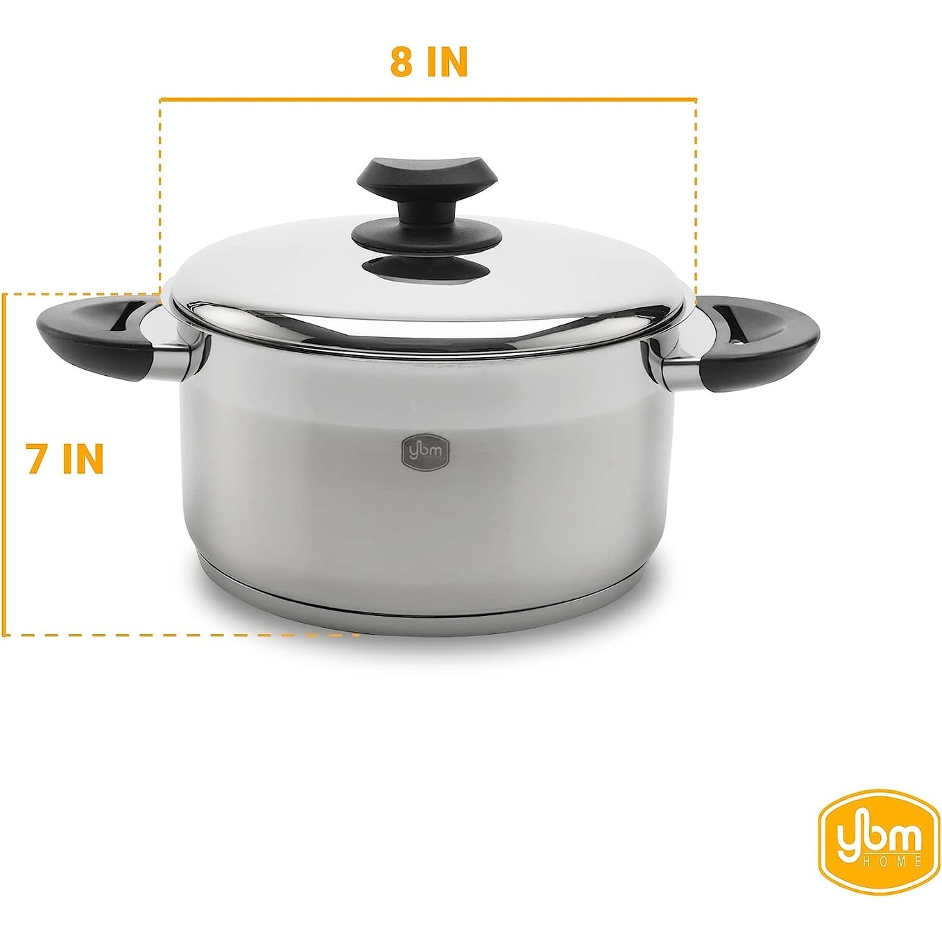 YBM Home Professional Chef's 18/10 Stainless Steel Stock Pot, Induction Compatible