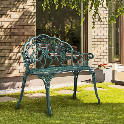 Yaheetech Outdoor Metal Bench Patio Park Garden Bench - N/A