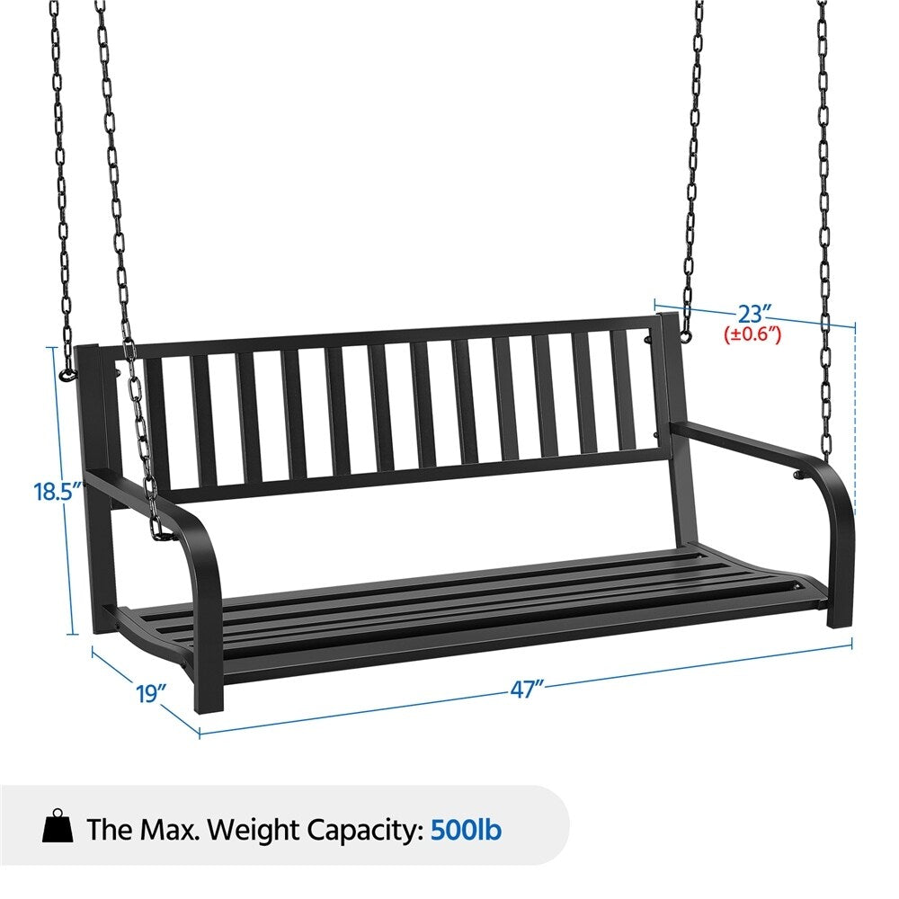 Yaheetech Hanging Porch Bench Outdoor Swing Bench Chairs with Chains