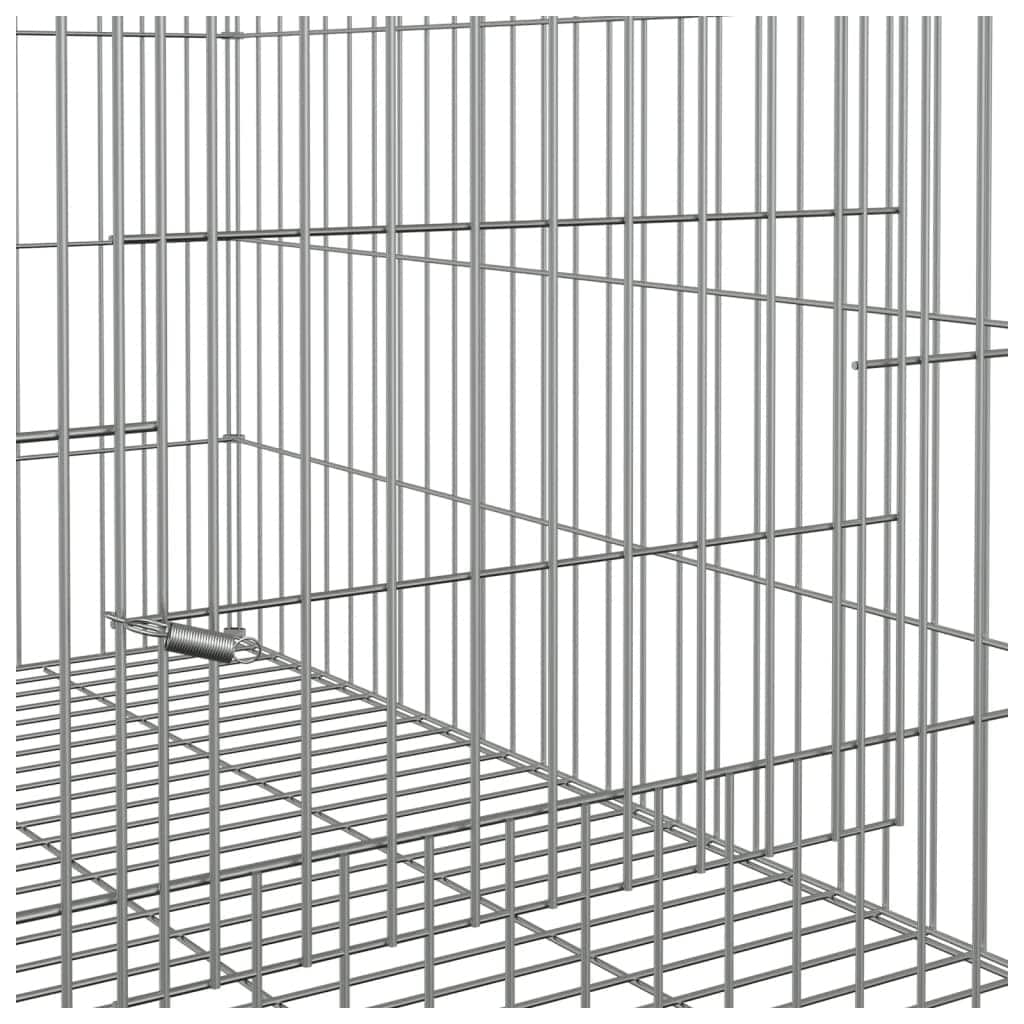 vidaXL 3-Panel Rabbit Cage Animal Hutch Playpen Enclosure Galvanized Iron